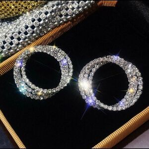 + Beautiful Circle CZ Diamond Earrings